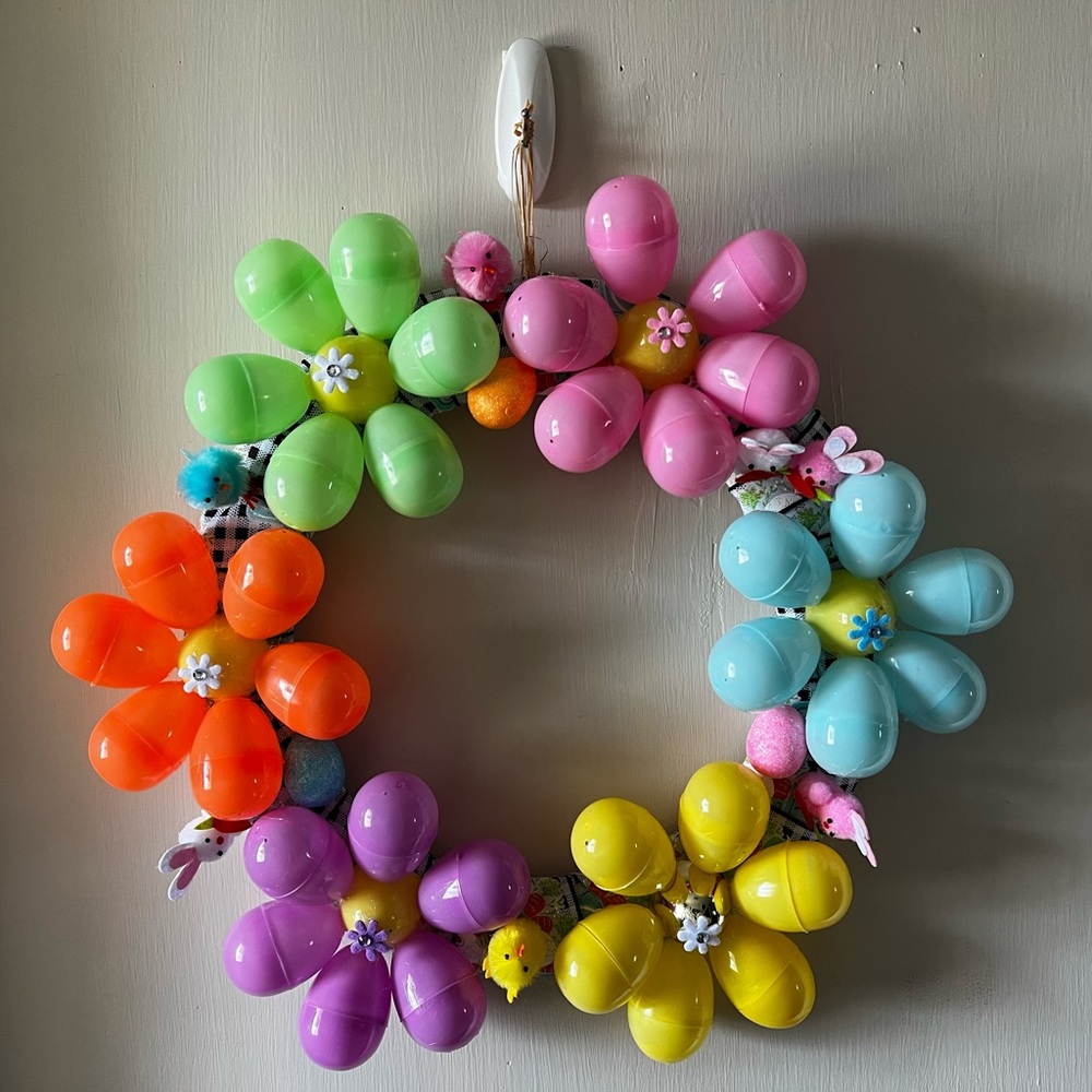Green and Pink Holiday Wreath with Floral Design